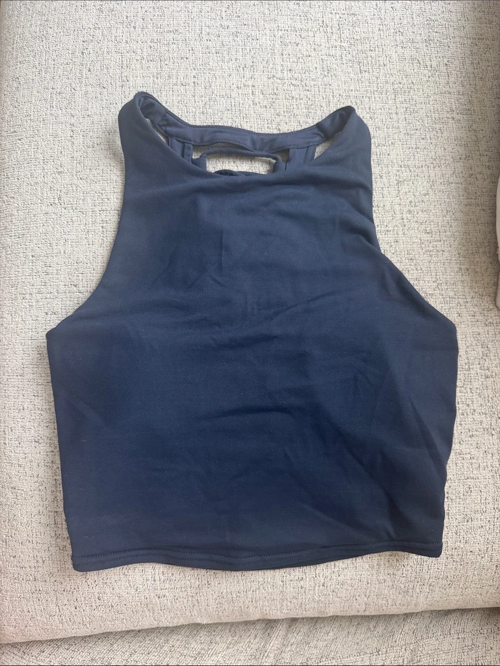 ALO Yoga Navy Lace-Back Sports Bra Crop Top